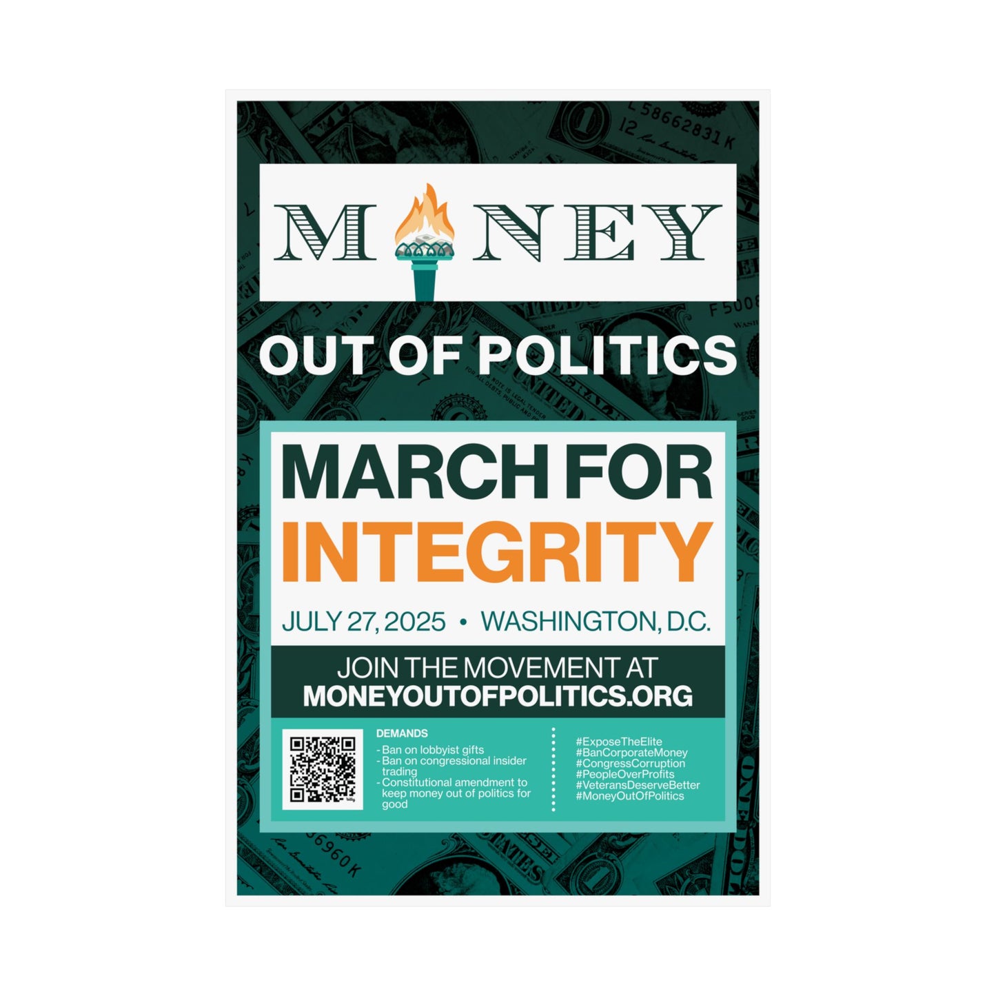 March for Integrity Matte Indoor Poster