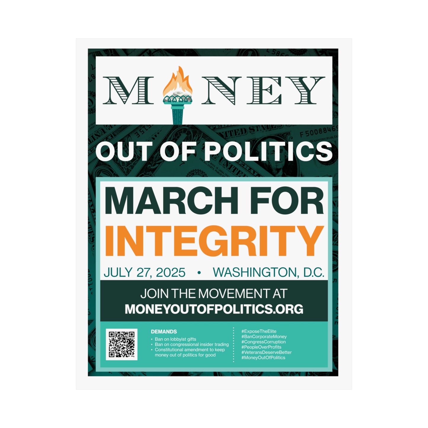 March for Integrity Matte Indoor Poster