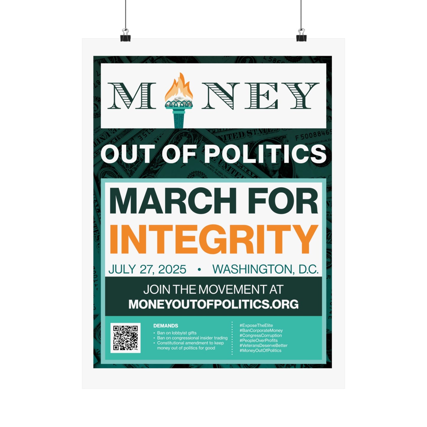 March for Integrity Matte Indoor Poster