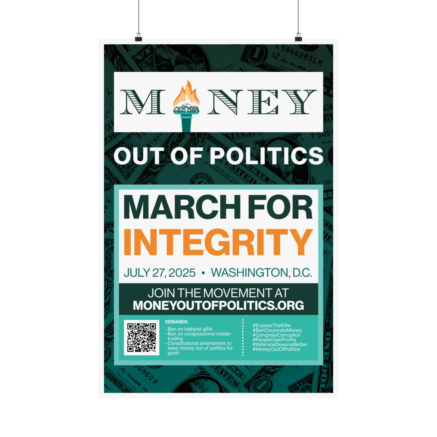 March for Integrity Matte Indoor Poster