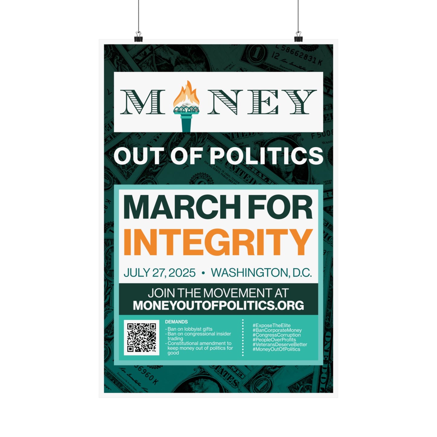 March for Integrity Matte Indoor Poster
