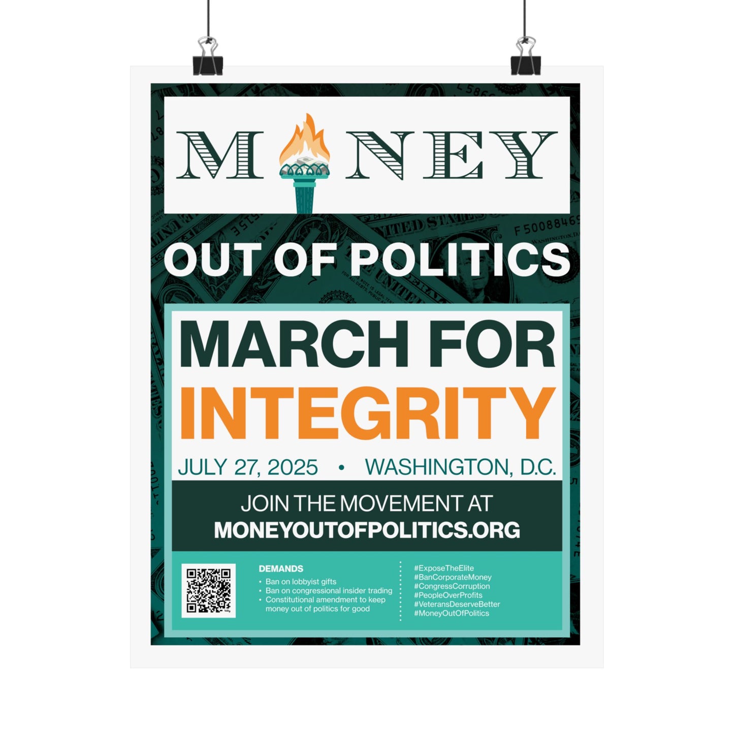 March for Integrity Matte Indoor Poster