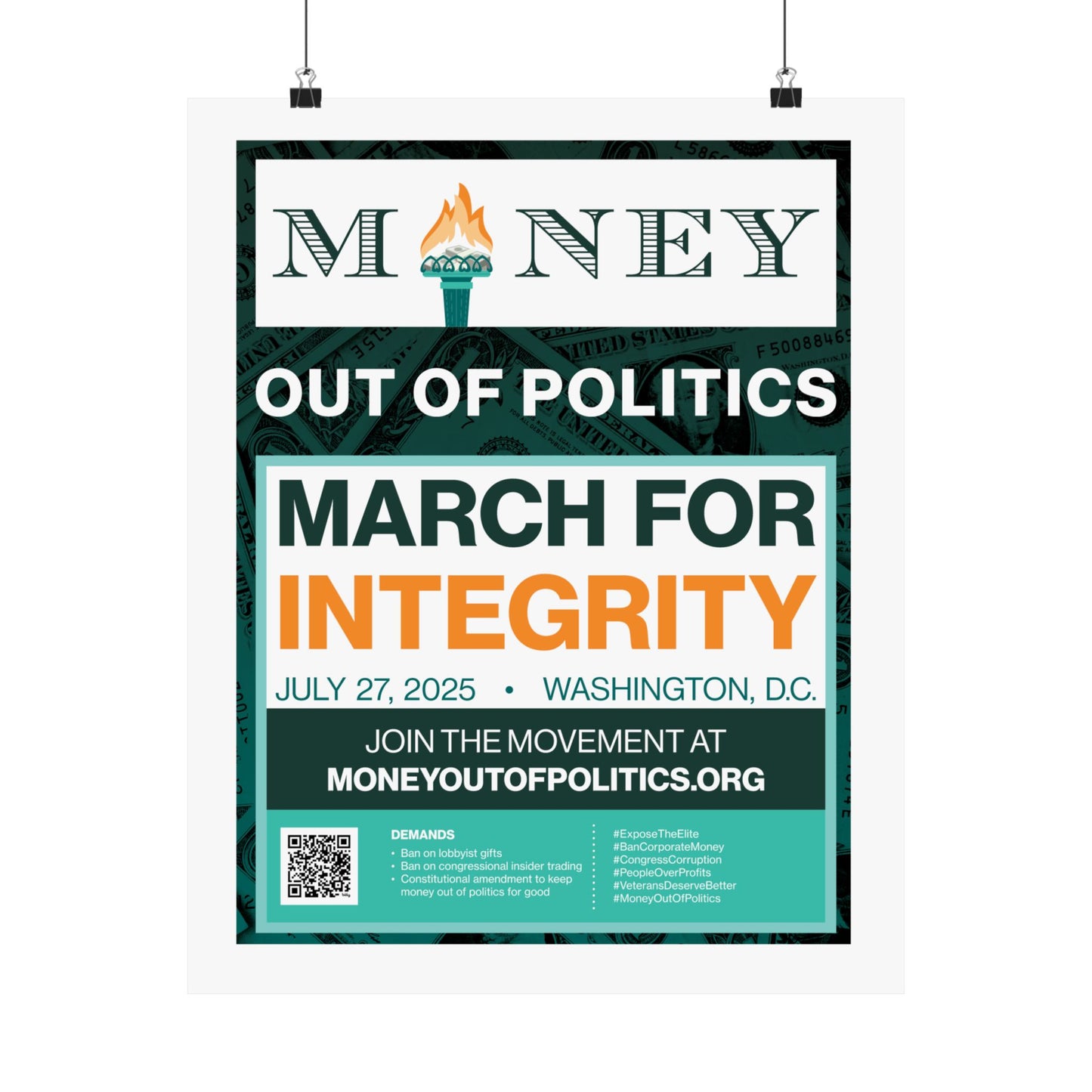 March for Integrity Matte Indoor Poster