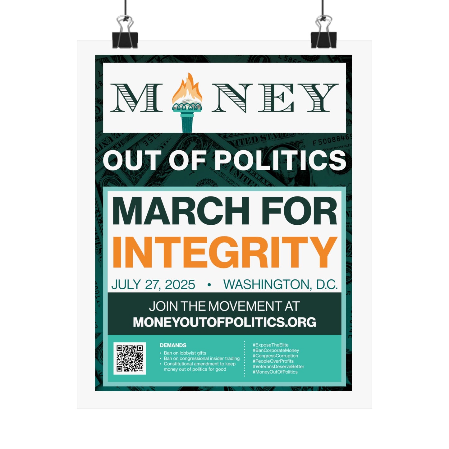 March for Integrity Matte Indoor Poster