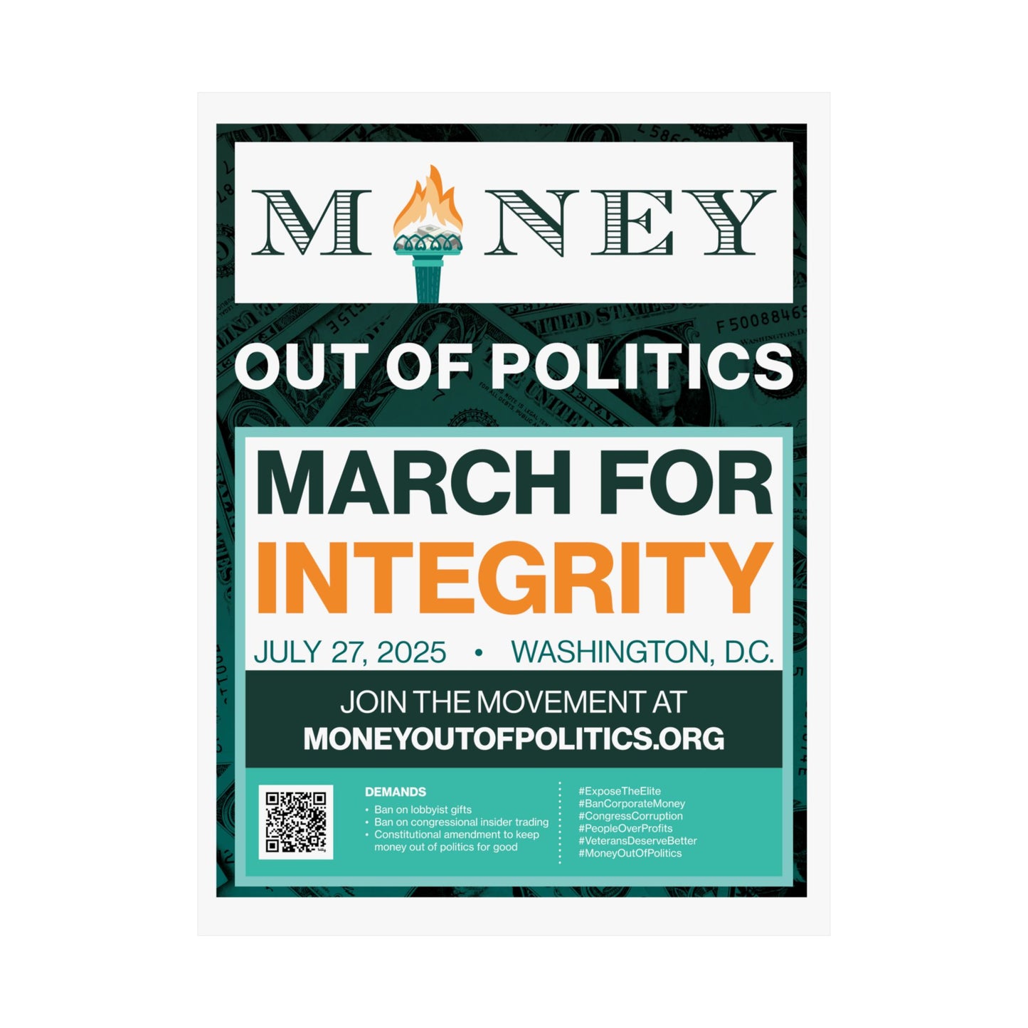 March for Integrity Matte Indoor Poster